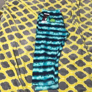 Blue tie die leggings